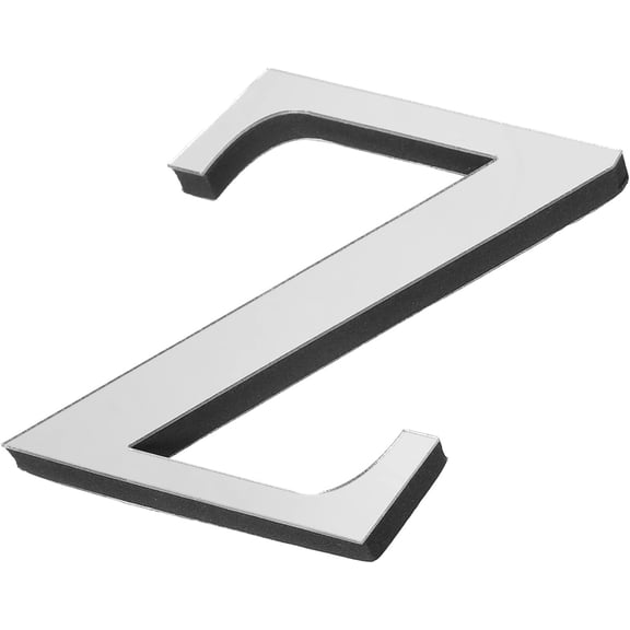 Waterbb 3D Acrylic Alphabet Mirror Wall Stickers Letter Z Self-Adhesive Home Decor Letter Sign Art Sticker Decal for DIY Home Decoration Silver Tone