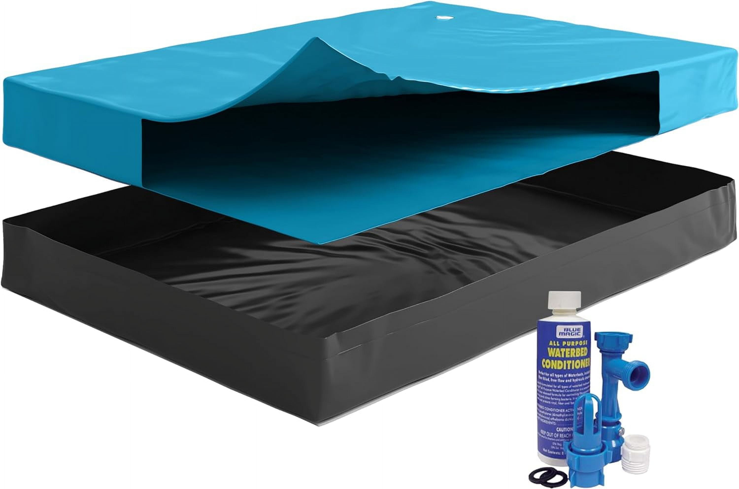 Waterbed Hardside Mattress Bundle, Includes Fill & Drain Kit, 8oz. Water Conditioner and Stand