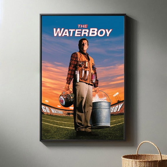 Waterboy Football Stadium Comedy Minimalist Black and White Mid-Century Modern Wall Art, Unframed Poster