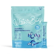 Waterboy Weekend Recovery, Electrolyte Powder Packets, No Sugar & Gluten Free, Blue Raspberry, 12 Ct