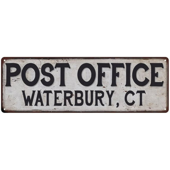 Waterbury, Ct Post Office Metal Sign Vintage 6x18 106180011259