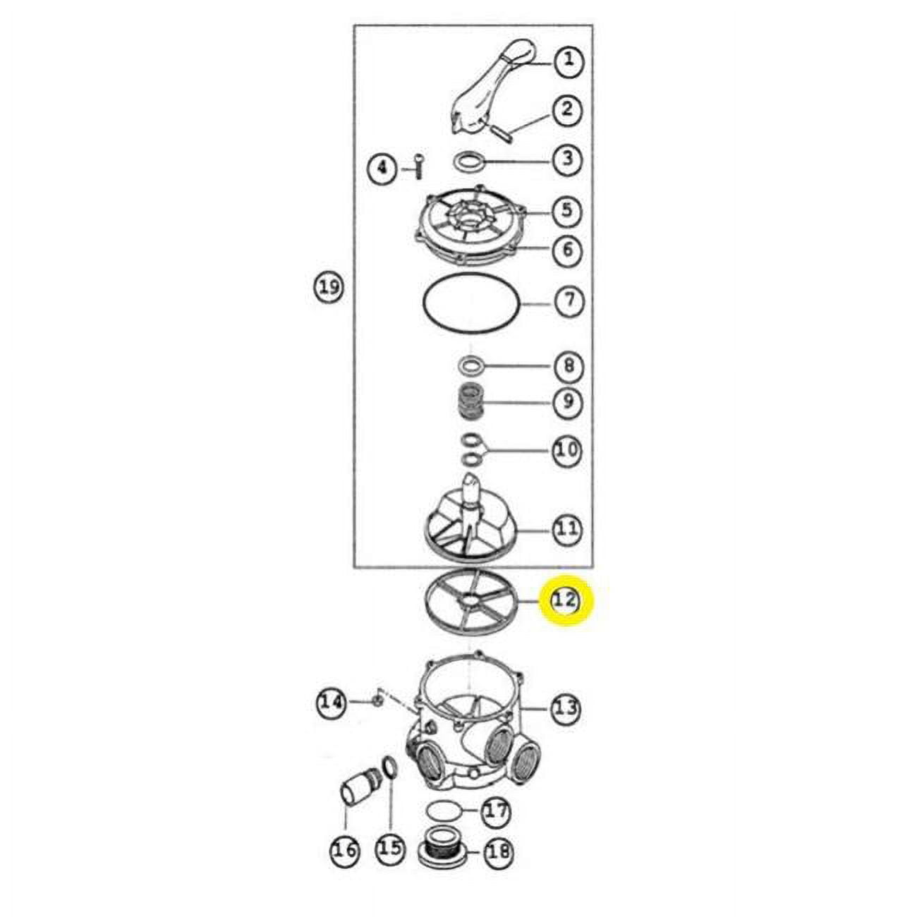 Waterco 30S3011 3 in. Multiport Valve Spider Gasket