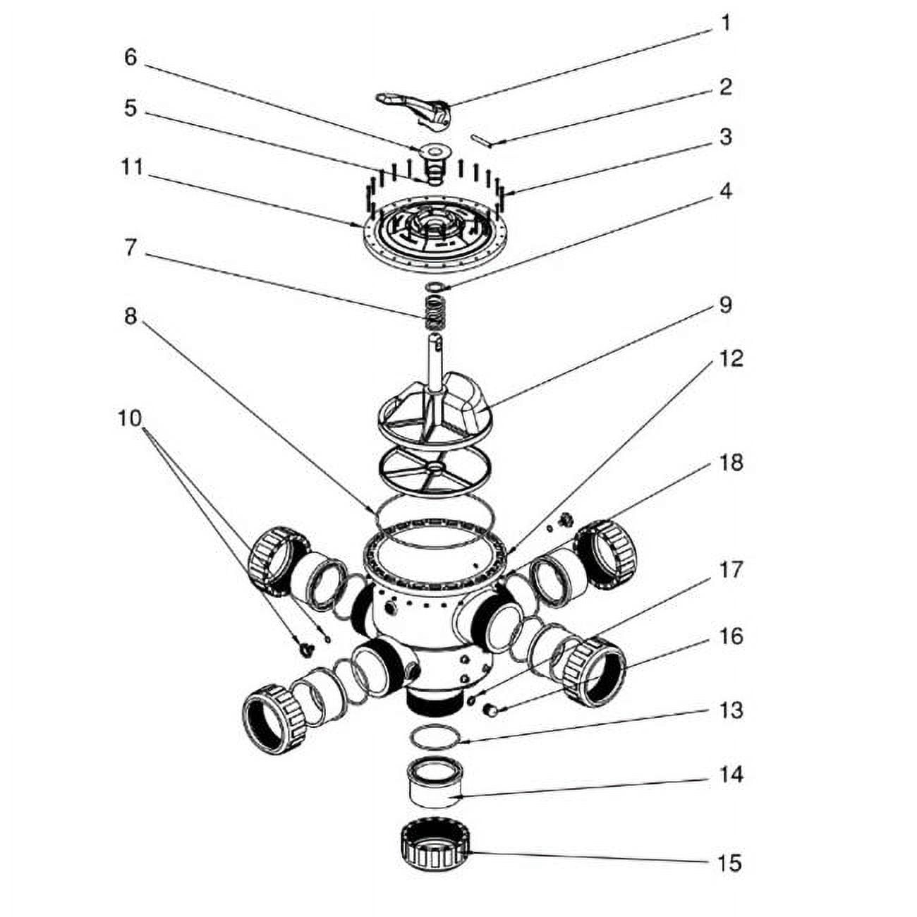 Waterco 4 in. NSF Approved Multiport Valve & Piping Kit with 4 in
