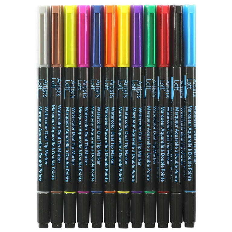 Watercolor 12 Color Dual Tip Markers by Artist s Loft Walmart