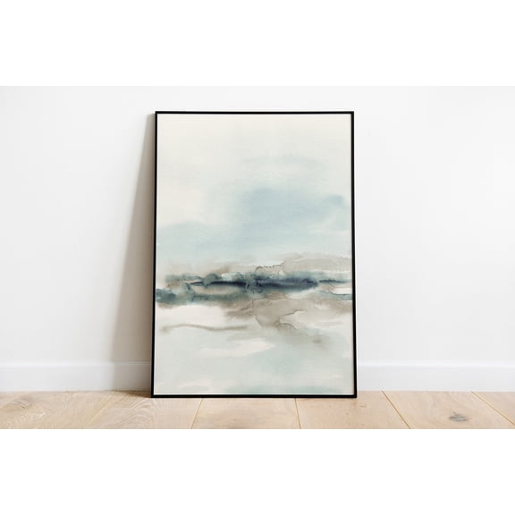 Watercolor Abstract Landscape - Modern Minimalist Painting - Contemporary Wall Art - Large Able Print - Beach House Decor Wall Art, Modern Wall Decor, 8x12 UNFRAMED
