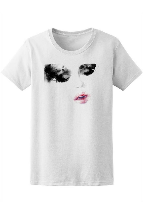 Watercolor Abstract Makeup Face T-Shirt Women -Image by Shutterstock, Female x-Large