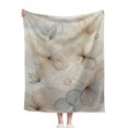 thumbnail image 1 of Watercolor Abstract Modern Beige Cream Gray Floral Pattern Print Design Gift Lightweight Cozy Soft Flannel Throw Blanket 50x60 inches for Couch, Bed, Living Room, and Travel, 1 of 3