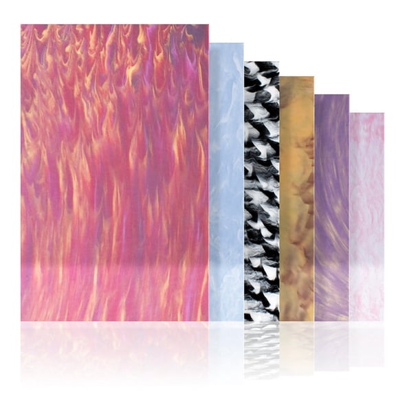 Watercolor Acrylic Variety Pack CO Laser Variety Pack, 6 Sheets 12x19 1/8 (2.6mm) Thick Fluid & Artistic Designs Glowforge Compatible - Craft Closet Brand