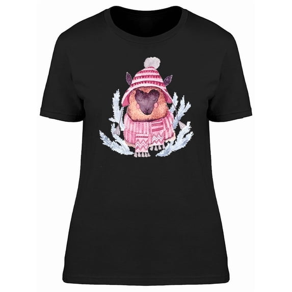 Watercolor Alpaca Winter Clothes Tee Women's -Image by Shutterstock