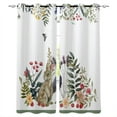 Watercolor Animals Rabbits And Plants Modern Hall Curtains for Living
