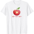 thumbnail image 1 of Watercolor Apple Design with Carved Heart T-Shirt, 1 of 3