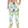 thumbnail image 1 of Watercolor Apple and Leaf Mens Cotton Pajama Pant Sleep and Lounge Bottons with Pockets, 1 of 7