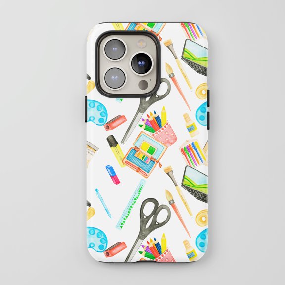 Watercolor Art Supplies For All iPhone Series Protective Phone Case Colorful Design