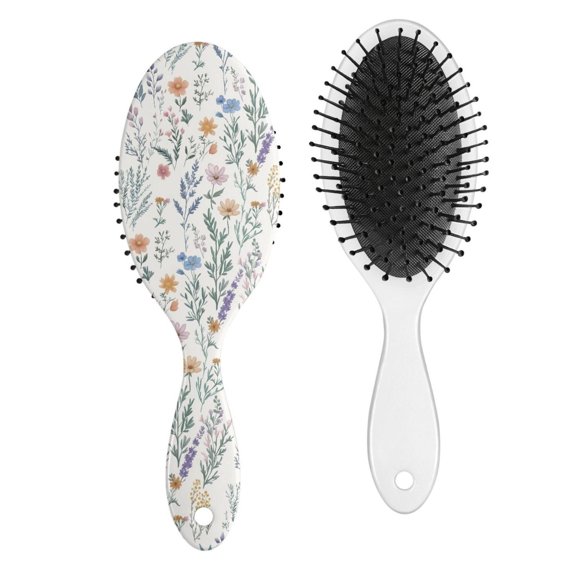 Watercolor Artistic Hair Brush, Botanical Garden Print Detangler with Farmhouse Rustic Style, Suitable for All Hair Types