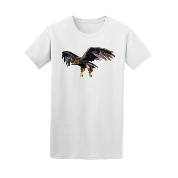 Watercolor Attacking Eagle T-Shirt Men -Image by Shutterstock, Male 3X-Large