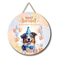 thumbnail image 1 of Watercolor Australian Shepherd Happy Birthday Celebration Balloons Gift Party Round Wood Sign Aussie Dog Lover Gifts Hanging Wall Home Decor - 00028, 1 of 5