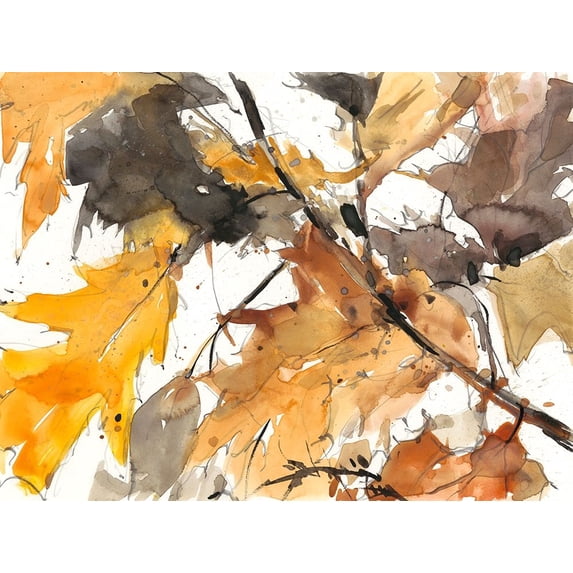 Watercolor Autumn Leaves I Poster Print - Samuel Dixon (24 x 18 ...