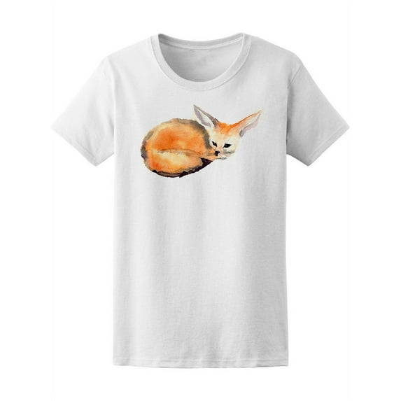 Watercolor Baby Fox T-Shirt Women -Image by Shutterstock, Female Medium