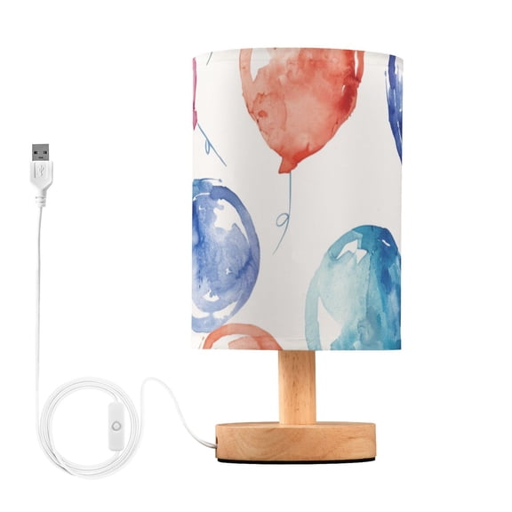 Watercolor Balloons Table Lamp for Desk Nightstand Lamp with USB Modern Gifts for Bedroom Living Room Kids Room
