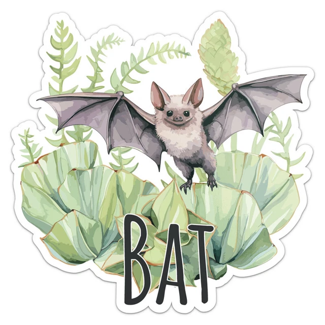 Watercolor Bat Animal Sticker Phone Decal Water Bottle Stickers Car ...