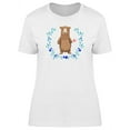 thumbnail image 1 of Watercolor Bear Holding Flower T-Shirt Women -Image by Shutterstock, Female XX-Large, 1 of 2