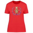 thumbnail image 1 of Watercolor Bear Holding Flower T-Shirt Women -Image by Shutterstock, Female x-Large, 1 of 2