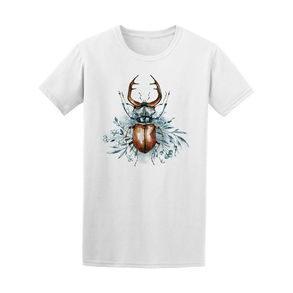 Watercolor Beetle With Horns Tee Men's -Image by Shutterstock