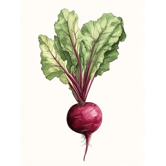 Watercolor Beetroot Decoration Painting/Canvas Art Suitable for Decorating Kitchen Dining Room Restaurant Farmhouse Living Room Cafe and Studio Wall Decor.