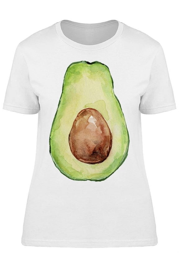 Watercolor Big Avocado T-Shirt Women -Image by Shutterstock, Female Large