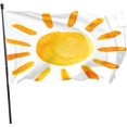 thumbnail image 1 of Watercolor Big Sun Flag Double Sided Large Banner Sunny Day Bright Sunshine Gold Yellow Sun Outdoor Flags Hanging Standard Flag for Yard Garden Lawn, 1 of 5