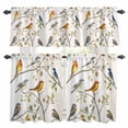 thumbnail image 1 of Watercolor Bird Kitchen Curtains Sets for Windows 36 Inch Length, Spring Multicolored Leaf Plant Branch Rod Pocket Window Treatments Tier Curtains and Valances Set for Bedroom/Bathroom, 1 of 8