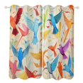 thumbnail image 1 of Watercolor Bird Window Curtain Panels Grommet Blackout Curtains Blackout Curtains for Living Room, 1 of 7