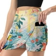 thumbnail image 1 of Watercolor Bird Women's High Short Skirt, High Waisted Mini Skirt with One Side Pocket, 1 of 5