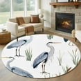 thumbnail image 1 of Watercolor Birds Round Rug 5ft Washable Circle Kitchen Rugs Non Slip Tropical Animal Green Grass Large Area Rug Indoor Floor Carpet for Bedroom Living Room Home Office Dining Room Nursery, 1 of 8