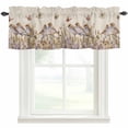 thumbnail image 1 of Watercolor Birds Window Valance Curtain Brown Butterfly Lavender Rod Pocket Short Curtain for Living Room, Bedroom & Kitchen Window Decor 54x18in, 1 of 8