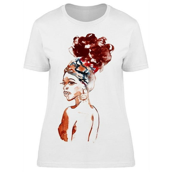 Watercolor Black Woman Beautiful T-Shirt Women -Image by Shutterstock, Female Small