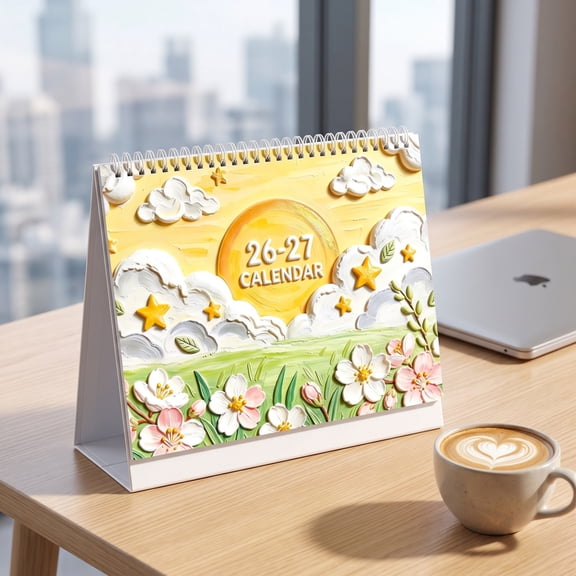 Watercolor Blending Desktop Calendar