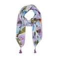 thumbnail image 1 of Watercolor Blossom Scarf - Purple, 1 of 2