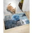 thumbnail image 1 of Watercolor Blossoms Dahlia Flower Plush Shag Bath Rugs Abstract Oil Painting Soft Fluffy Floor Doormat Carpet,Non-Slip Door Mats for Living Room Bedroom Kitchen Entryway Blue Grey, 1 of 6