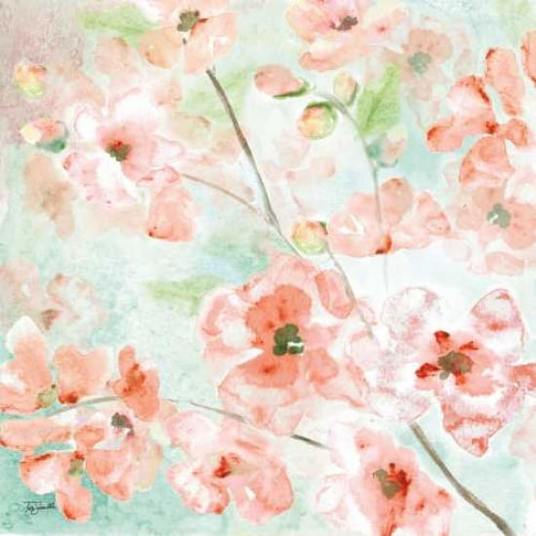 Watercolor Blossoms II Canvas Art - Tre Sorelle Studios (24 x 24)