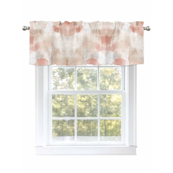 Watercolor Blots Bohemian Valances for Windows, Rod Pocket Kitchen Valance Curtains - Soft & Washable Small Window Treatment for Living Room,&nbsp;Bathroom, Soft Tones, 54x18inch