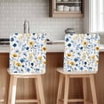 thumbnail image 1 of Watercolor Blue Chair Covers Set of 6 and Yellow Flower Leaves Spring Plant Chair Back Covers Stretch Removable Washable Slipcovers Protector for Dining Room Kitchen Party Decor, 1 of 5