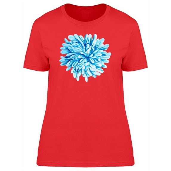 Watercolor Blue Chrysanthemum T-Shirt Women -Image by Shutterstock, Female XX-Large
