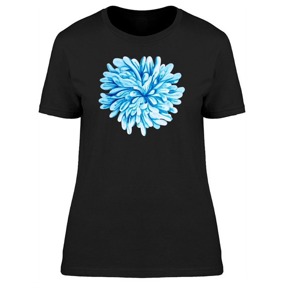 Watercolor Blue Chrysanthemum T-Shirt Women -Image by Shutterstock, Female XX-Large