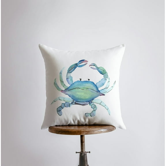Watercolor Blue Crab | Pillow Cover | Throw Pillow | Home Decor | Modern Coastal Decor | Pillow | Ocean | Gift for her | Accent Pillow | Sea