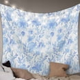 thumbnail image 1 of Watercolor Blue Floral Large Tapestry for Bedroom Wall Hanging Tapestry, Blue Ombre Botanical Summer Ceiling Backdrop Tapestries Poster Blanket Wall Decor for Teens Room Living Room Dorm 85" x 90", 1 of 8