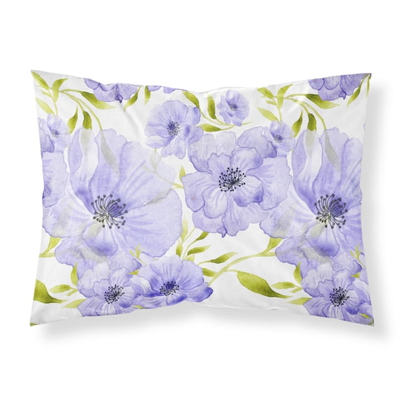 Watercolor Blue Flowers Fabric Standard Pillowcase