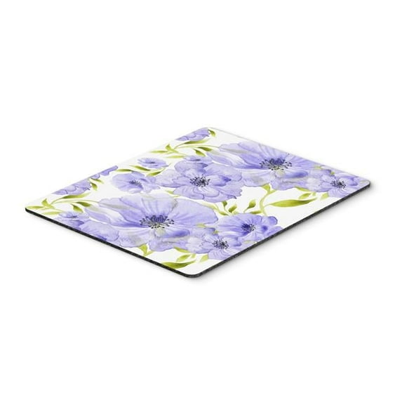 Watercolor Blue Flowers Mouse Pad, Hot Pad or Trivet