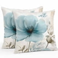 thumbnail image 1 of Watercolor Blue Flowers Outdoor Pillow Covers Pack of 2 Vintage Background Pastoral Style Waterproof Throw Pillow Covers Decorative Cushion Cases for Patio Garden Tent Balcony Couch 26x26 inch, 1 of 8
