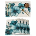 thumbnail image 1 of Watercolor Blue Flowers Placemats Set of 2, Butterfly Plant Non-Slip Place Mats Washable Table Mats for Kitchen Dining Table Decorations Indoor/Outdoor, 1 of 9